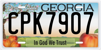 GA license plate CPK7907