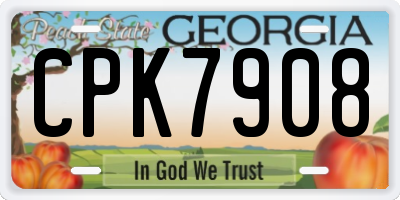 GA license plate CPK7908