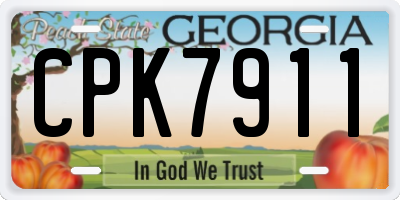 GA license plate CPK7911