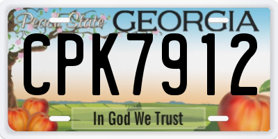 GA license plate CPK7912