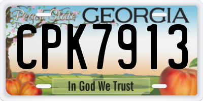 GA license plate CPK7913
