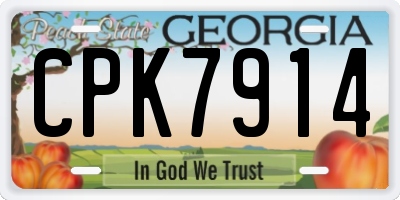 GA license plate CPK7914