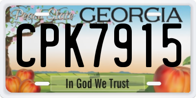 GA license plate CPK7915
