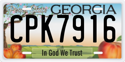 GA license plate CPK7916