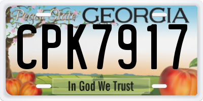 GA license plate CPK7917