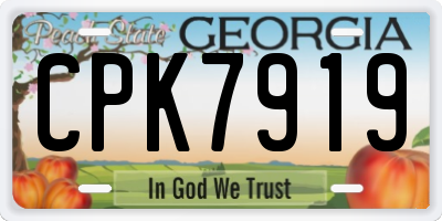 GA license plate CPK7919