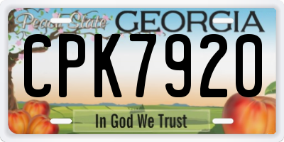 GA license plate CPK7920