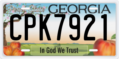 GA license plate CPK7921