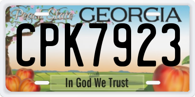 GA license plate CPK7923