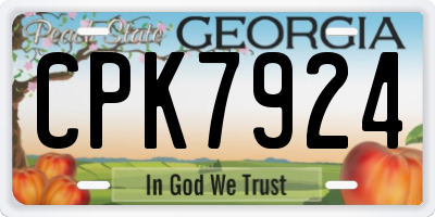 GA license plate CPK7924