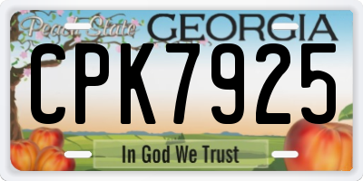 GA license plate CPK7925