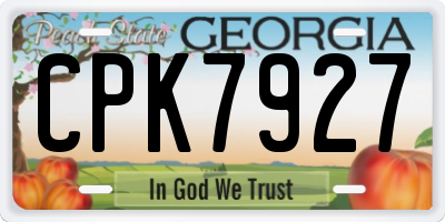 GA license plate CPK7927