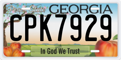 GA license plate CPK7929