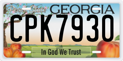 GA license plate CPK7930