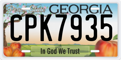 GA license plate CPK7935