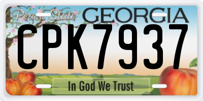 GA license plate CPK7937
