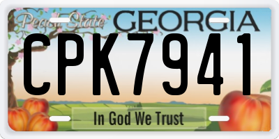 GA license plate CPK7941