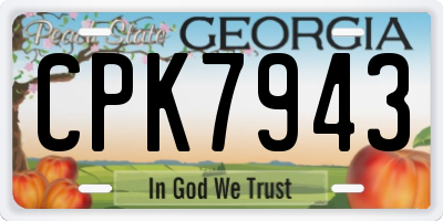 GA license plate CPK7943