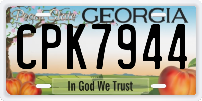GA license plate CPK7944