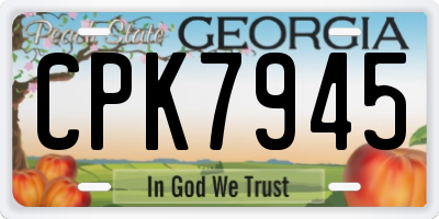 GA license plate CPK7945