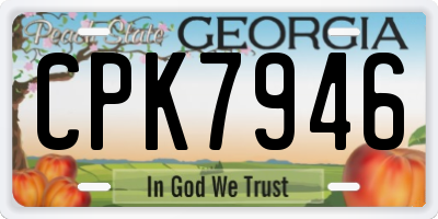 GA license plate CPK7946