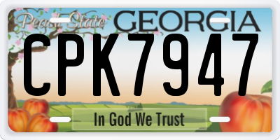 GA license plate CPK7947