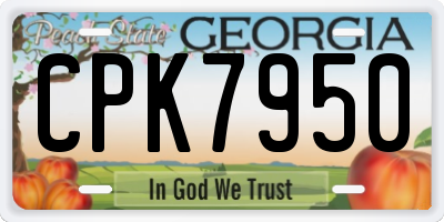 GA license plate CPK7950