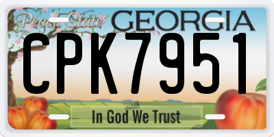 GA license plate CPK7951