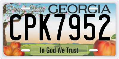 GA license plate CPK7952