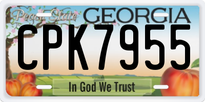 GA license plate CPK7955
