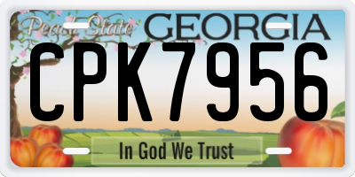 GA license plate CPK7956