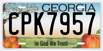 GA license plate CPK7957