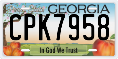 GA license plate CPK7958