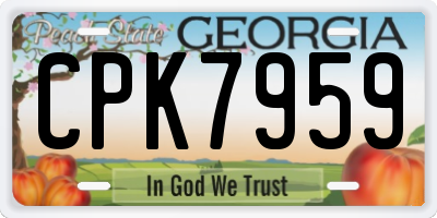 GA license plate CPK7959
