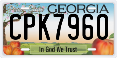 GA license plate CPK7960