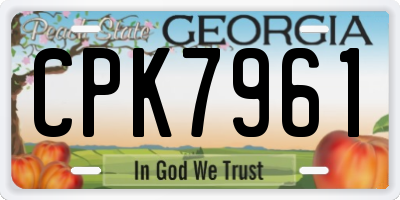 GA license plate CPK7961