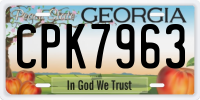 GA license plate CPK7963