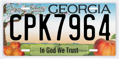 GA license plate CPK7964