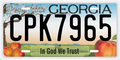 GA license plate CPK7965