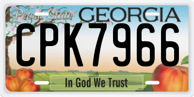 GA license plate CPK7966