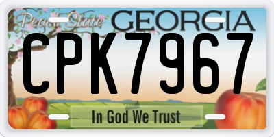 GA license plate CPK7967