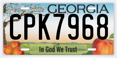 GA license plate CPK7968