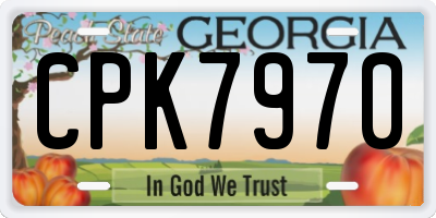 GA license plate CPK7970
