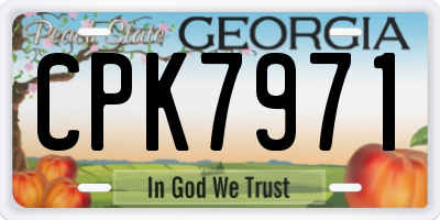 GA license plate CPK7971