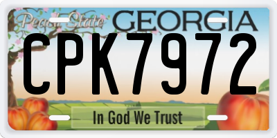 GA license plate CPK7972