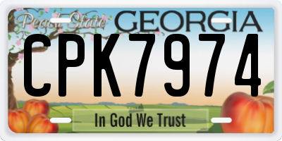 GA license plate CPK7974