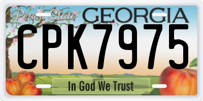 GA license plate CPK7975