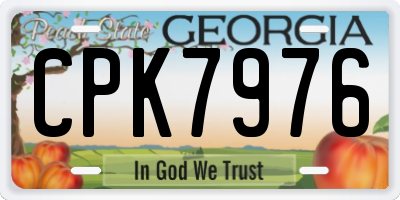 GA license plate CPK7976