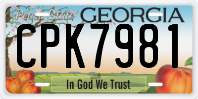 GA license plate CPK7981