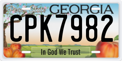 GA license plate CPK7982